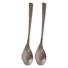 SALUS 佐藤金屬 304不鏽鋼鎚目咖啡匙 12 x 2.4cm 17g, 銀色, 2支
