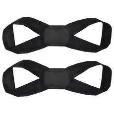 MUAN 可調節隱形彈力矯姿帶/背部支撐矯形帶 黑色, 2個