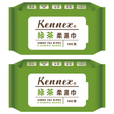 KENNEX 肯尼士 綠茶柔濕巾, 40g, 100抽, 2包
