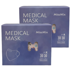 MissMix 兒童一級3D立體醫用口罩, 30片, 2組, 花園兔兔