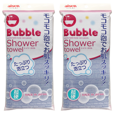 aisen 男性澡巾 超硬, 藍色, 2包, 1入