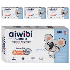 aiwibi 愛薇彼 清新乾爽透氣輕薄 黏貼型尿布 4~8kg, S, 208片