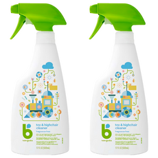 babyganics 貝比潔妮 寶寶玩具 高腳椅萬用清潔劑 無香, 2瓶, 502ml