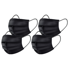 Pro World Cup 拋棄式特大口罩, 黑色, 100片, 4個