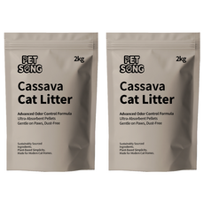 PET SONG 植萃木薯砂, 2kg, 2袋, 奶香