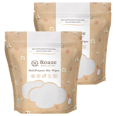 Roaze 柔仕 多功能乾濕兩用巾 纖柔款, 2個, 80張, 135g