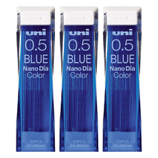 MITSUBISHI 三菱 Uni-ball Nano Dia 彩色自動鉛筆芯 202NDC 藍色, 0.5mm, 3個