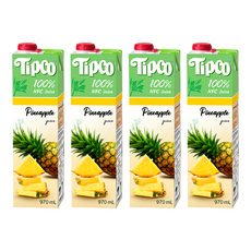Tipco 100%鳳梨汁, 970ml, 4個