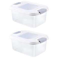 品屋 15斤裝塑膠米桶 2032, 白透明, 2個