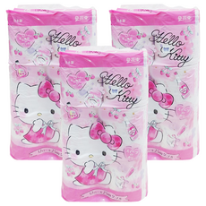 maRUTOmi 丸富製紙 捲筒衛生紙 粉Kitty, 25m, 3個, 12捲