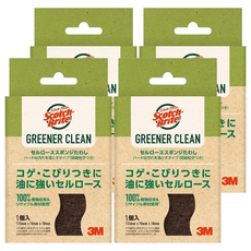 3M Scotch-Brite 百利 天然木漿棉菜瓜布 強力去汙, 再生纖維, 4個, 1個裝