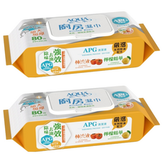 AQUA 水 廚房濕巾, 2個, 80個裝