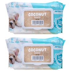 Absorb Plus 寵物抗菌濕紙巾 椰子香, 80張, 2包