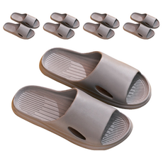 YUNMI EVA居家防滑/防臭/無聲超靜音/厚底/室內/浴室止滑防水拖鞋, 灰色, 5雙