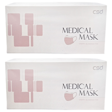 CSD 中衛 成人平面醫療口罩, 櫻花粉, 2盒, 50片