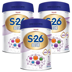 Wyeth 惠氏 S-26 鉑臻 Pro2 新升級嬰兒配方奶粉 1號 0~12個月, 800g, 3罐