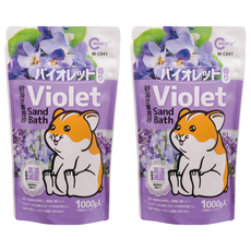 Canary 小動物抗菌消臭雙效沐浴砂 紫羅蘭香, 1kg, 2包
