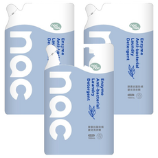 nac nac 酵素抗菌防螨嬰兒洗衣精補充包, 3個, 1.1L