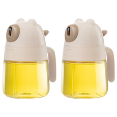 WE CHAMP 小熊按壓式噴油瓶 Z0083 300ml, 奶油白, 2個, 單件