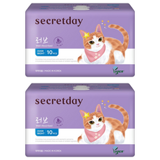 secretday NEW Love 夜用超強吸收衛生棉, 2個, 10片, 夜用型