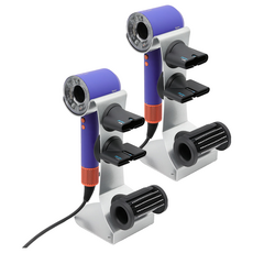 MD Global 全金屬吹風機支架, 銀色, 2個