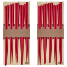 優得 PPS 合金筷, 5雙筷子, 紅色, 2組