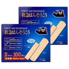 日本京立奇 急救絆創膏ok蹦 熊本熊雙尺寸 60片 + 40片, 2套, 100個裝