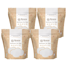 Roaze 柔仕 多功能乾濕兩用巾 纖柔款, 4個, 80張, 135g