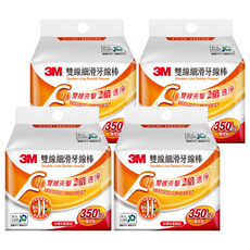 3M 細滑牙線棒 雙線補充包 DF04, 8cm, 350支, 4包