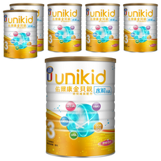 unikid 佑爾康 金貝親 幼兒成長配方奶粉 水解HA 3號 1~3歲, 850g, 6罐