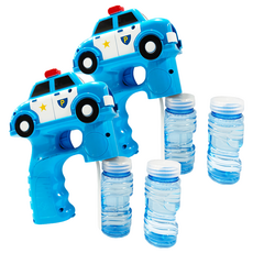 開心螞蟻仔 警察車造型連續式電動泡泡槍, 藍色, 2組
