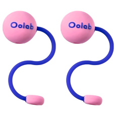 Oolab 良杯製所 泡泡糖矽膠防塵吸管蓋 細 甜酷粉, 1個, 2個