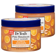 Dr.Teal's 維他命C亮澤西喜馬拉雅粉晶鹽身體磨砂膏, 2個, 454g