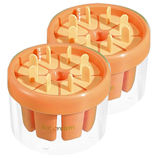 快速脫模雪糕模具, 2入, 橙色