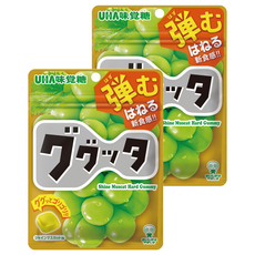 UHA 味覺糖 方形硬軟糖 白葡萄味, 58g, 2個