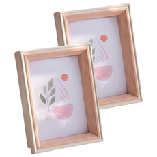 FOSO 木質簡約北歐相框A 擺台, 奶油粉, 2個