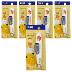 PLUS 普樂士 MR智慧型滾輪修正帶 dtto friends 52-882, 5個, 狗狗與腸太郎