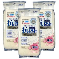 3878雙重抗菌廚房清潔海綿 易起泡型, 1個, 3個