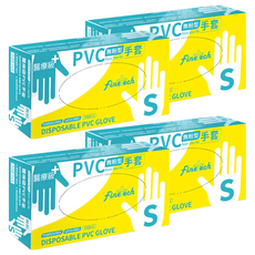 Finetech 釩泰 醫療級無粉型PVC透明手套 S號 100入, 4盒