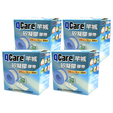 QCare 矽凝膠膠帶 捲軸款 透明色, 4個, 1個裝