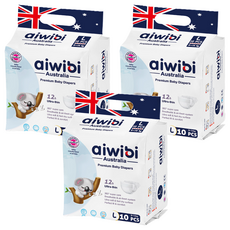 aiwibi 愛薇彼 清新乾爽透氣輕薄 黏貼型尿布 9~14kg, L, 30片