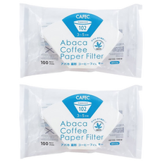 CAFEC 麻纖維梯形濾紙 ABACA AB102-100W 白色 3~5杯份, 100個, 2包