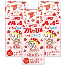 農協 日向 夏草莓牛奶, 200ml, 3個