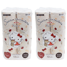 maRUTOmi 丸富製紙 捲筒衛生紙 自然風款 三麗鷗家族, 25m, 2個, 12捲