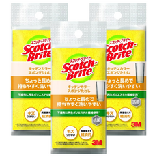 3M Scotch-Brite 海綿菜瓜布 防刮耐用, 3個, 黃色, 1個裝