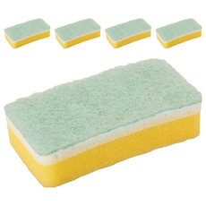 3M Scotch-Brite 日系3層海綿菜瓜布–細緻柔刷, 藍色, 5個, 1個裝