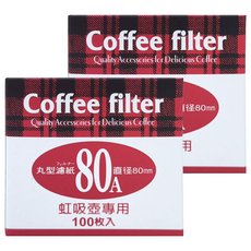 Pearl Horse 寶馬 丸型咖啡濾紙80號, 100個, 2盒