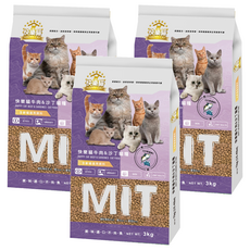 HAPPY-CAT 快樂貓 全齡貓用高嗜口貓乾飼料, 3kg, 3個, 牛肉 + 沙丁