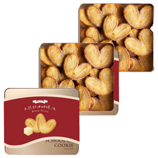 School of Cookie 台灣優格餅乾學院 天然奶油蝴蝶派鐵盒餅乾, 200g, 2個