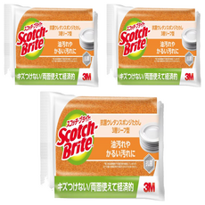 3M Scotch-Brite 3層海綿菜瓜布 防刮, 3個, 1個裝, 橘色